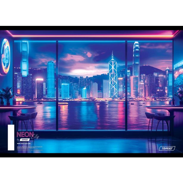 ŠOLSKI ZVEZEK TARGET A4 BREZČRTNI CITY NEON 28932 52L