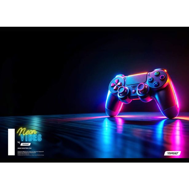 ŠOLSKI ZVEZEK TARGET A4 BREZČRTNI NEON VIBES 28169 52L