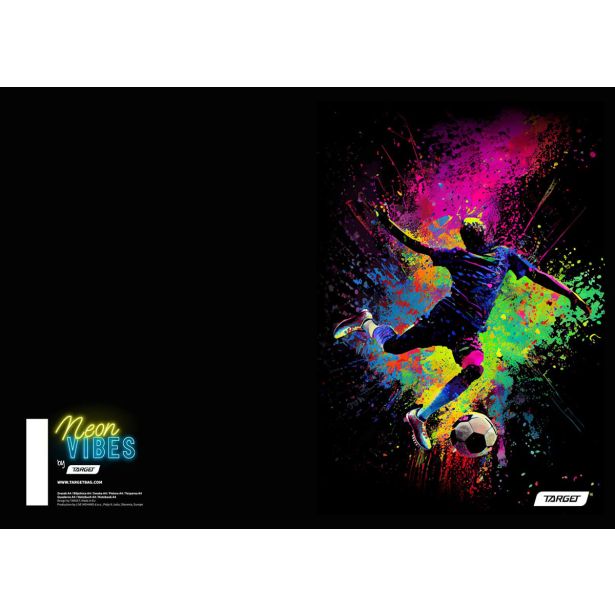 ŠOLSKI ZVEZEK TARGET A4 BREZČRTNI NEON VIBES 28169 52L