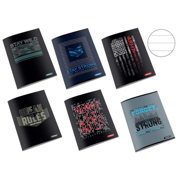 ŠOLSKI ZVEZEK TARGET A4 ČRTAST Z ROBOM ARMY 26871