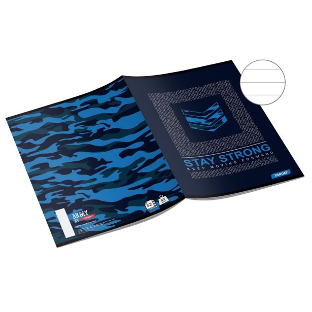 ŠOLSKI ZVEZEK TARGET A4 ČRTAST Z ROBOM ARMY 26871