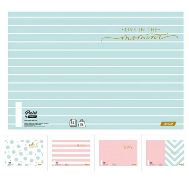 ŠOLSKI ZVEZEK TARGET A4 ČRTAST BREZ ROBA PASTEL 27026