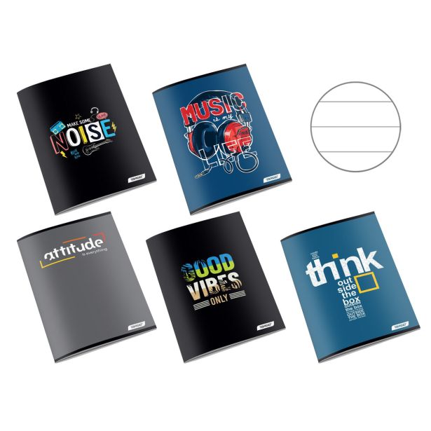 ŠOLSKI ZVEZEK TARGET A4 ČRTAST MIX IT UP! 27444