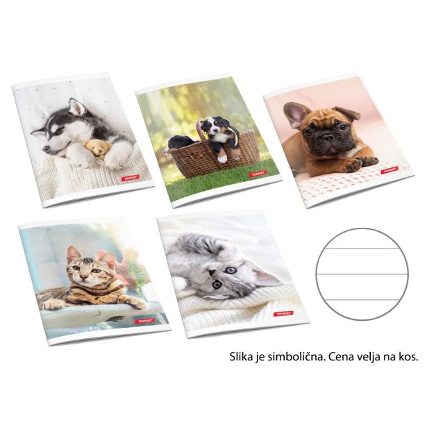 ŠOLSKI ZVEZEK TARGET A5 ČRTAST ANIMAL BABY 26058