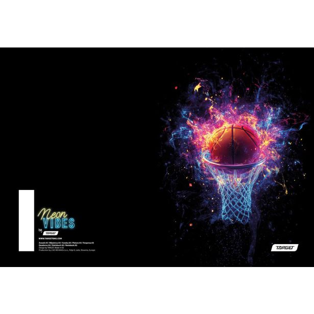 ŠOLSKI ZVEZEK TARGET A5 ČRTE NEON VIBES 28177