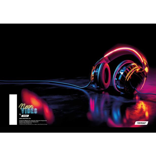 ŠOLSKI ZVEZEK TARGET A5 ČRTE NEON VIBES 28177