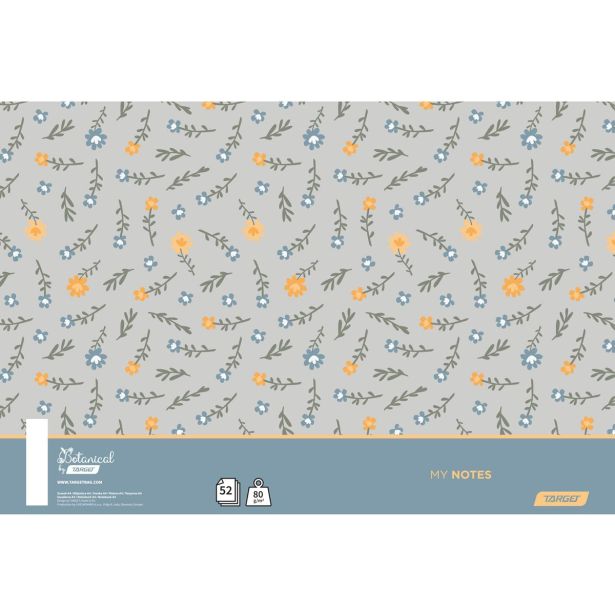 ŠOLSKI ZVEZEK TARGET SPIRALNI A4 ČRTAST BOTANICAL 27881