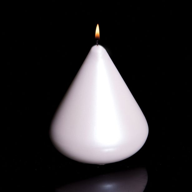 SVEČA 6X6 CM SOLZA PERLA BARVE