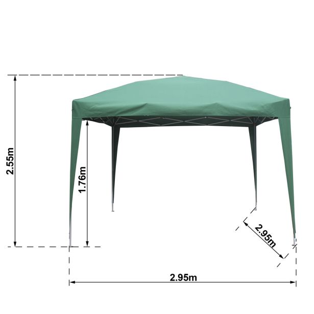 PAVILJON NATERIAL EORI II 295X295 ZELEN ZLOŽLJIV