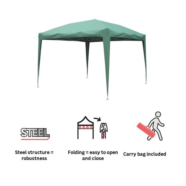 PAVILJON NATERIAL EORI II 295X295 ZELEN ZLOŽLJIV