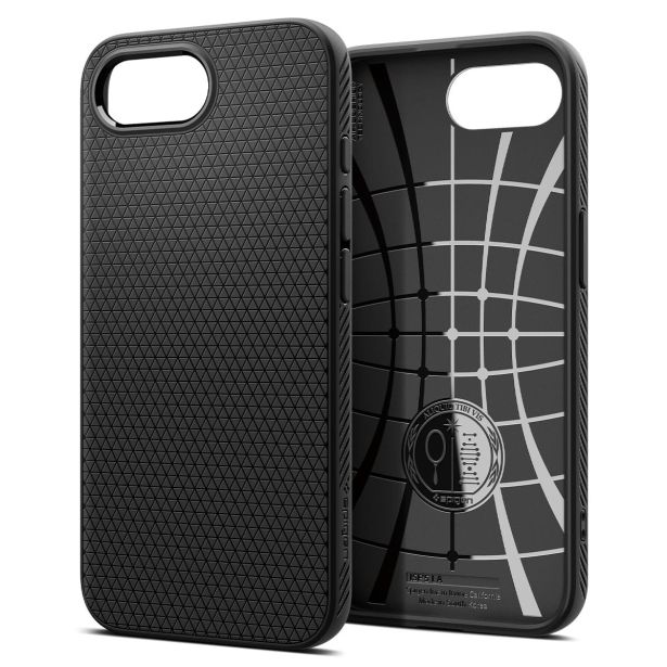 SPIGEN LIQUID AIR SILIKONSKI OVITEK ZA IPHONE 16E ČRN