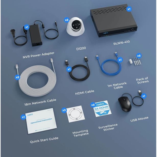 SPLETNA KAMERA REOLINK RLK16-1200D8-A VARNOSTNI KOMPLET