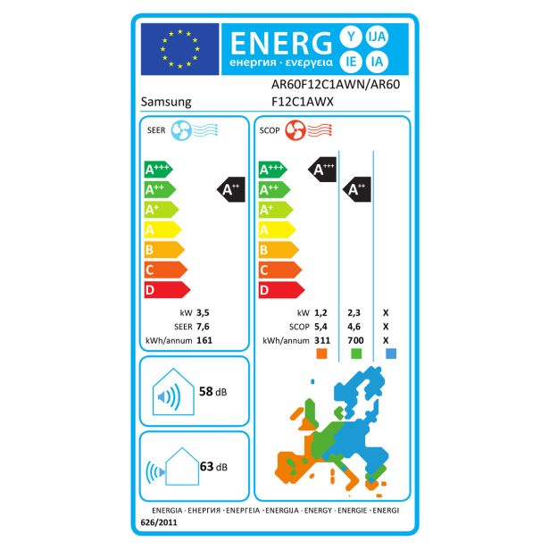 SPLIT ENOJNA INVERTER SAMSUNG WIND FREE COMFORT S2 3.5K AR60F12C1AWNEU+AR60F12
