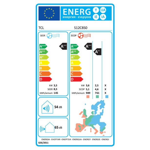 SPLIT ENOJNA INVERTER TCL TAC-12CHSD/FCI 3.5KW, NOT+ZUN. ENOTA