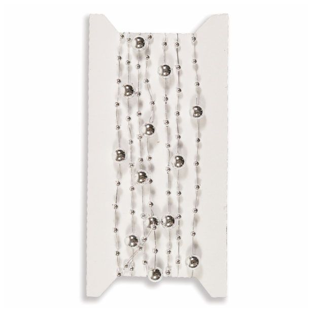 PERLE R+W SREBRNE 180 CM DOLŽINE IZ UMETNE MASE