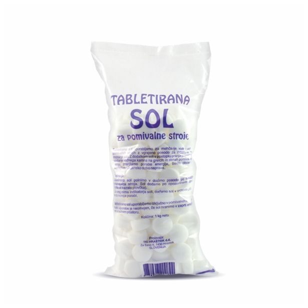 DODATEK-POMIVANJE POSODE TKI SOL TABLETIRANA 1 KG ZA POMIVALNE STROJE