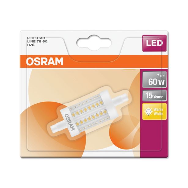 PALIČASTA LED ŽARNICA OSRAM ST LINE60 7W/827 R7S 78MM BL/1