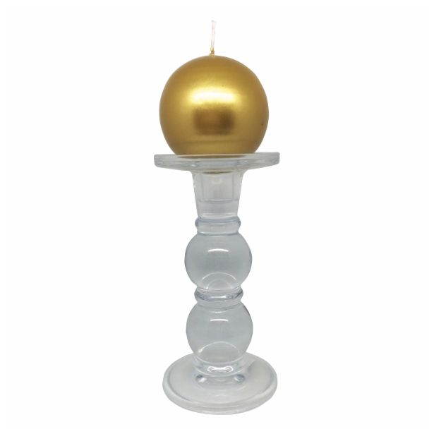 SVEČNIK MULLER STEKLEN PILLAR PREMER 9 MM, VIŠINA 12.5 CM