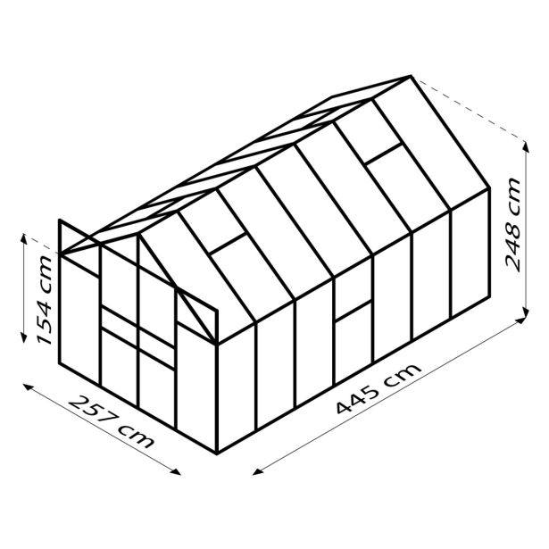 STEKLEN RASTLINJAK VITAVIA JUPITER 11500 ESG 3MM ALU 2.6X4.4M