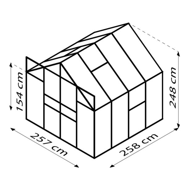 STEKLEN RASTLINJAK VITAVIA JUPITER 6700 ESG 3MM ALU 2.6X2.6M