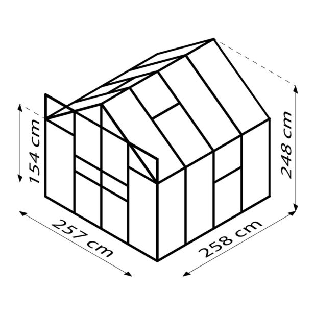 STEKLEN RASTLINJAK VITAVIA JUPITER 6700 ESG 3MM SMARAGDNA 2.6X2.6M