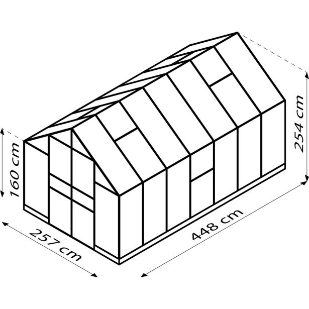 STEKLEN RASTLINJAK VITAVIA OLYMP 11500 ESG 3 MM ČRNA 254X257X448