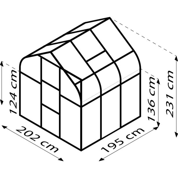 STEKLEN RASTLINJAK VITAVIA ORION 3800 ESG 3MM 2X2M ČRNA