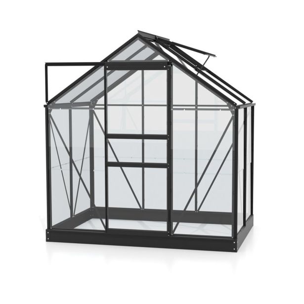 STEKLEN RASTLINJAK VITAVIA PLANET 2500 ESG 3MM, 1,95X1,31M ČRNA - RASTLINJAK+ OKVIR ZA TEMELJ