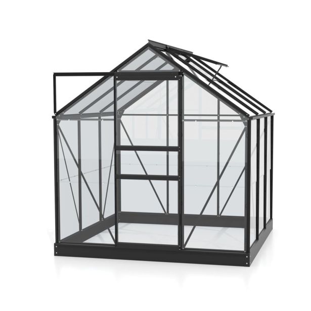 STEKLEN RASTLINJAK VITAVIA PLANET 3800 ESG 3MM, 1,95X1,95M ČRNA- RASTLINJAK+ OKVIR ZA TEMELJ