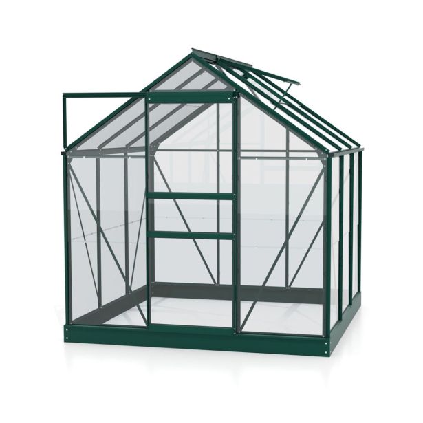 STEKLEN RASTLINJAK VITAVIA PLANET 3800 ESG 3MM, 1,95X1,95M SMARAGDNA -RASTLINJAK+OKVIR ZA TEMELJ