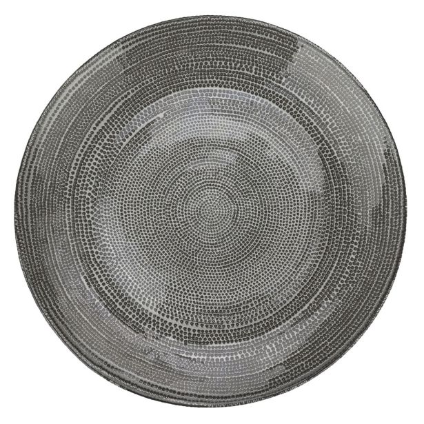 SERVIRNI KROŽNIK EH STEKLEN, SIV, FI 32 CM