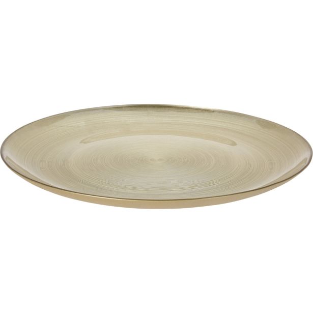 SERVIRNI KROŽNIK EH STEKLEN, ZLAT, FI 32 CM