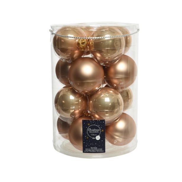 STEKLENA BUNKA DECORIS BARVA KARAMELE 16/1 FI 8 CM