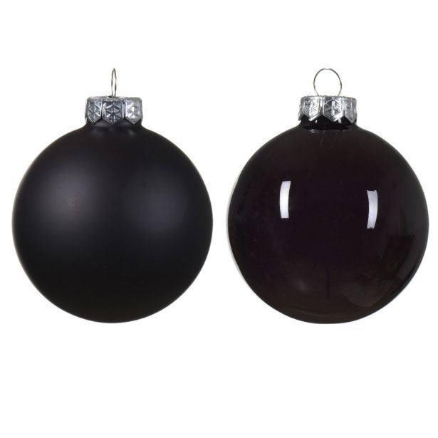 STEKLENA BUNKA DECORIS ČRNA FI 8 CM 16/1 SIJOČA/,MAT SORTIRANO