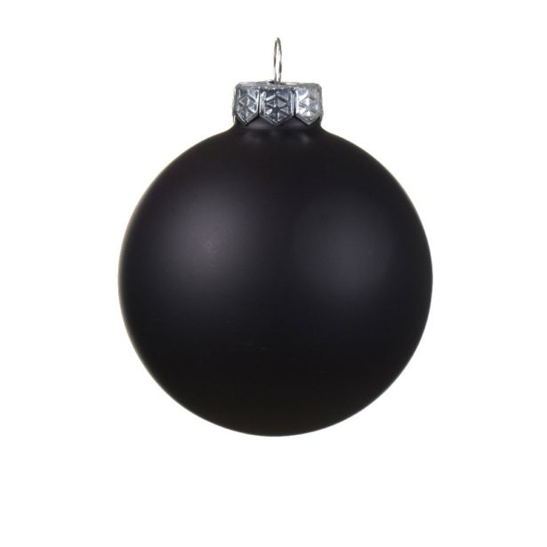 STEKLENA BUNKA DECORIS ČRNA FI 8 CM 16/1 SIJOČA/,MAT SORTIRANO