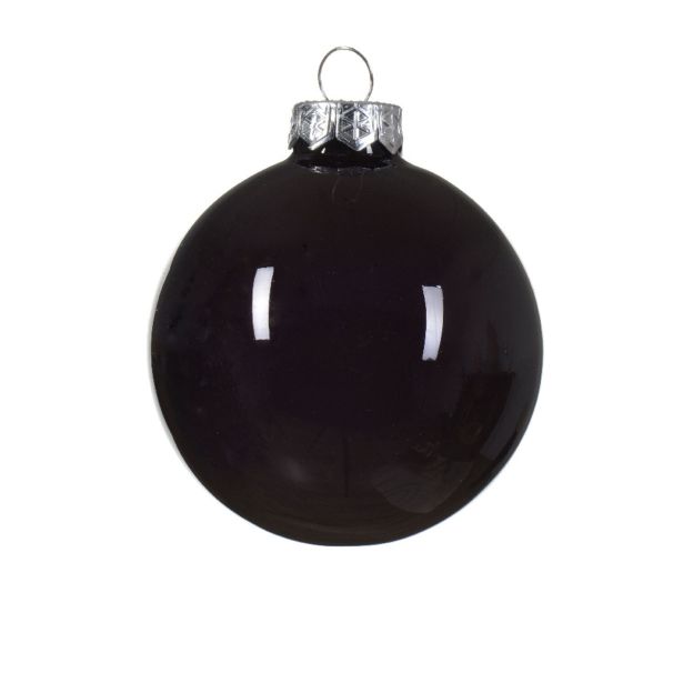 STEKLENA BUNKA DECORIS ČRNA FI 8 CM 16/1 SIJOČA/,MAT SORTIRANO