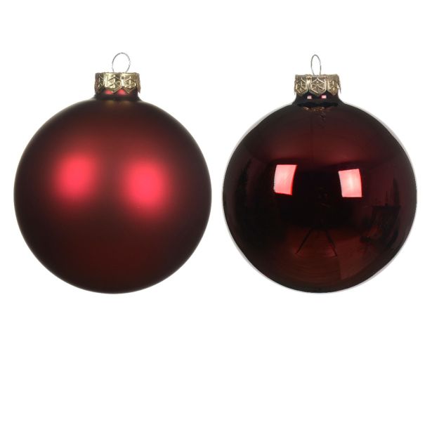 STEKLENA BUNKA DECORIS FI 10 CM TEMNO RDEČA 4/1