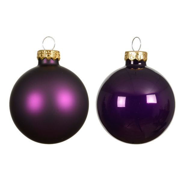 STEKLENA BUNKA DECORIS FI 6 CM, LILA, 10/1 SIJOČA/MAT