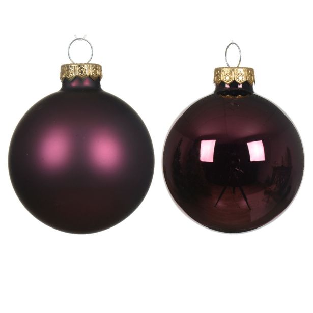 STEKLENA BUNKA DECORIS FI 6 CM TEMNO LILA 10/1