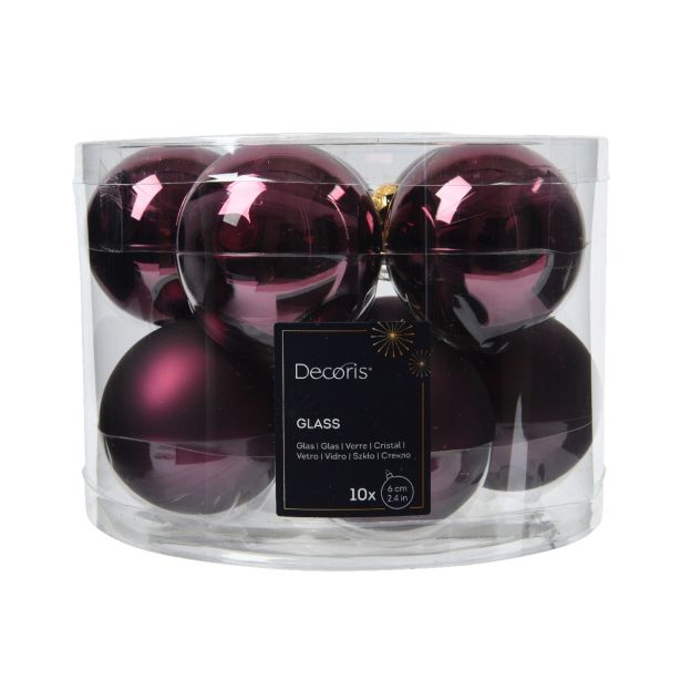 STEKLENA BUNKA DECORIS FI 6 CM TEMNO LILA 10/1