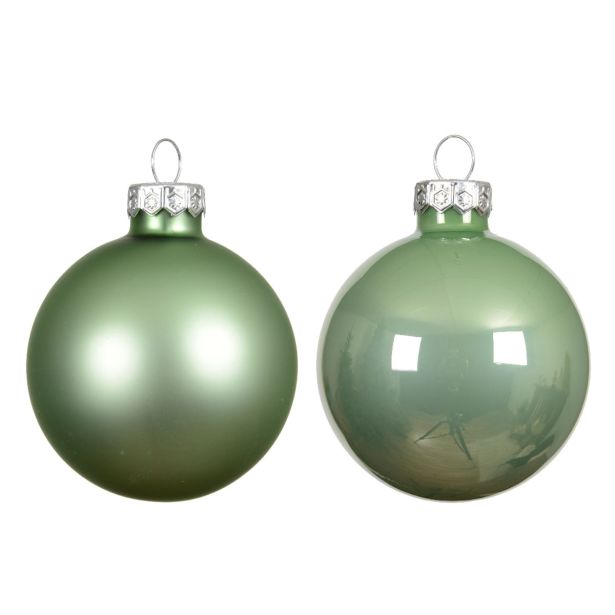 STEKLENA BUNKA DECORIS FI 8 CM, MACHA ZEL., 6/1 SIJOČA/MAT