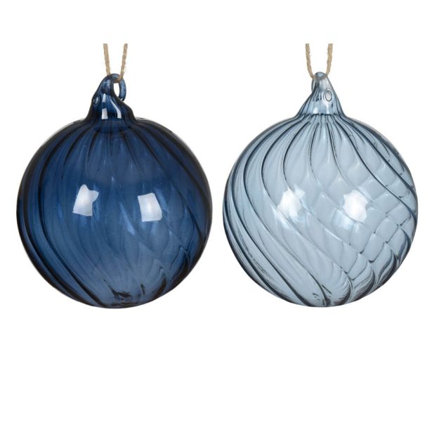 STEKLENA BUNKA DECORIS FI 8 CM, MODRA SORTIRANO