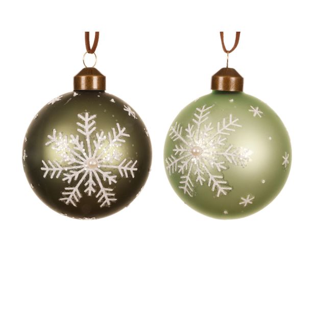 STEKLENA BUNKA DECORIS FI 8 CM, ROŽMARIN ZELENA VZOREC, SORTIRANO