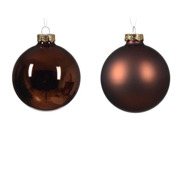 STEKLENA BUNKA DECORIS KAVA FI 8 CM 6/1 MAT SIJOČA/MAT SORTIRANO