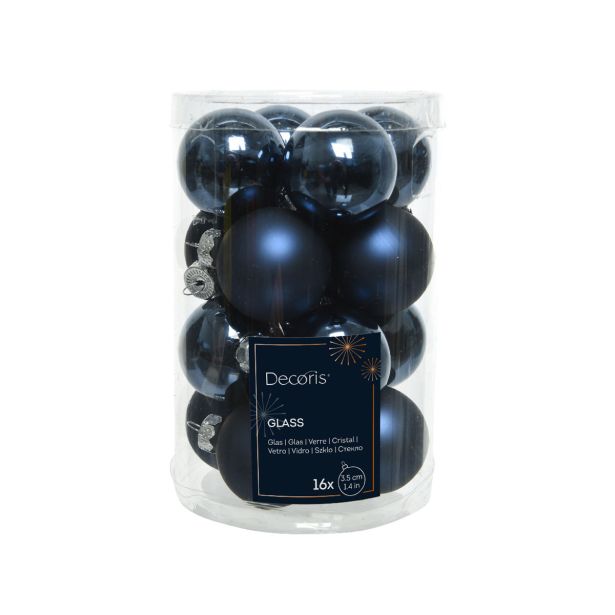 STEKLENA BUNKA DECORIS MODRE MAT/SIJOČE 16/1 FI 3.5 CM