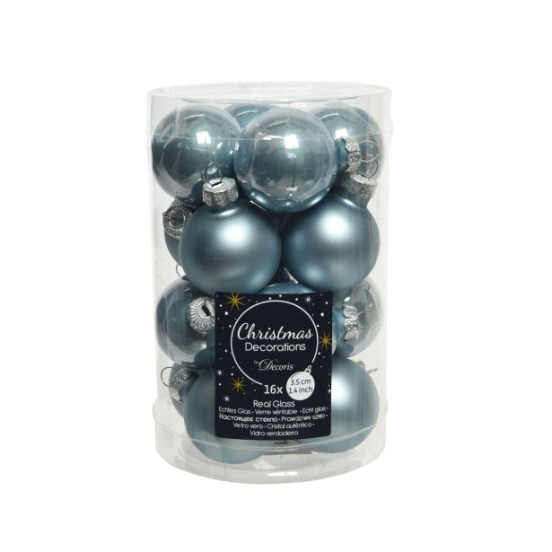 STEKLENA BUNKA DECORIS MODRE MAT/SIJOČE 16/1 FI 3.5 CM