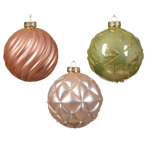 STEKLENA BUNKA DECORIS OKROGLA FI 10 CM VZORCEM SORTIRANO