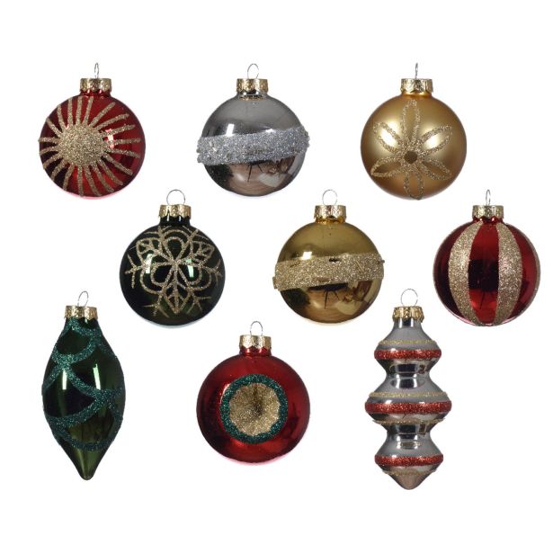 STEKLENA BUNKA DECORIS ORNAMENT MIX 7.5 CM 9/1 SORTIRANO