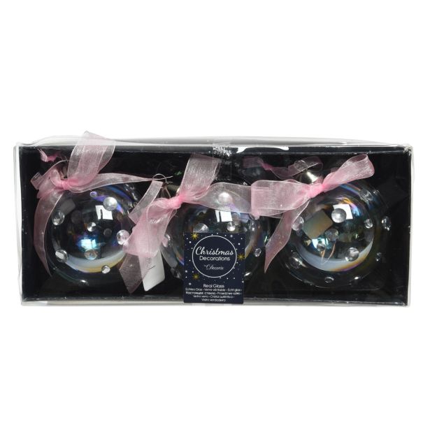 STEKLENA BUNKA DECORIS PROZORNA S PIKAMI 3/1 FI 8 CM