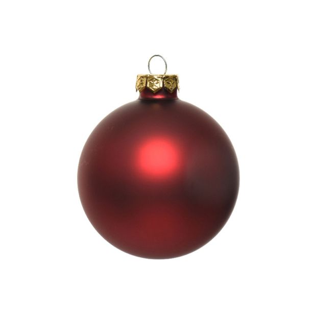 STEKLENA BUNKA DECORIS RDEČA FI 6 CM 49/1 SIJOČA/,MAT SORTIRANO